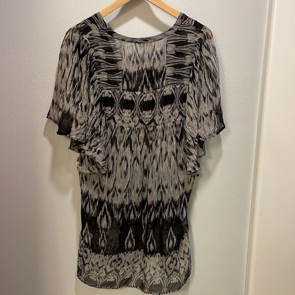 NWOT Joie woman’s black and gray silk sheer dress - Picture 9 of 15